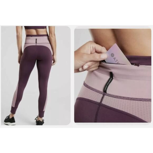 ATHLETA Allyson Felix Legend Mesh 7/8 Tight Agate Purple Pant Women's X-Small - Picture 4 of 13